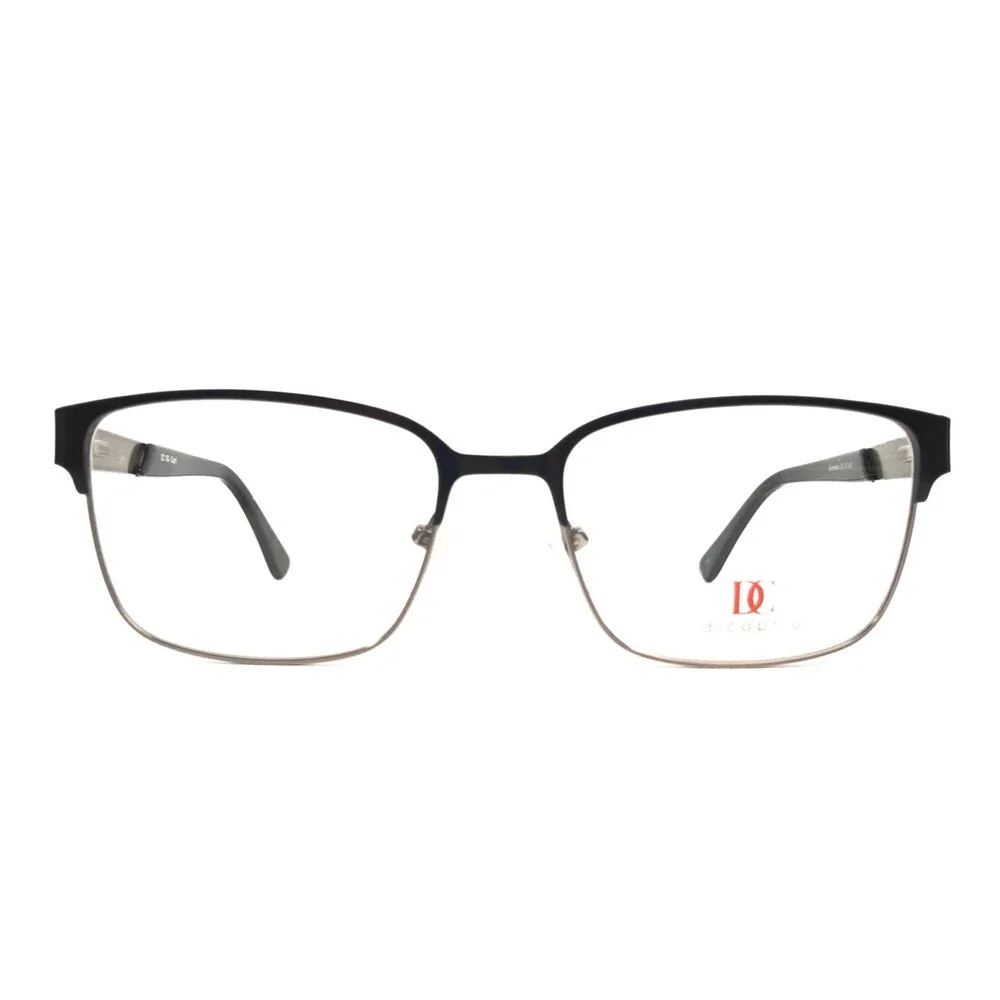 DC Eyeglasses Frames 182 Capri Gunmetal Black Rectangle Full Rim 53-17-145
